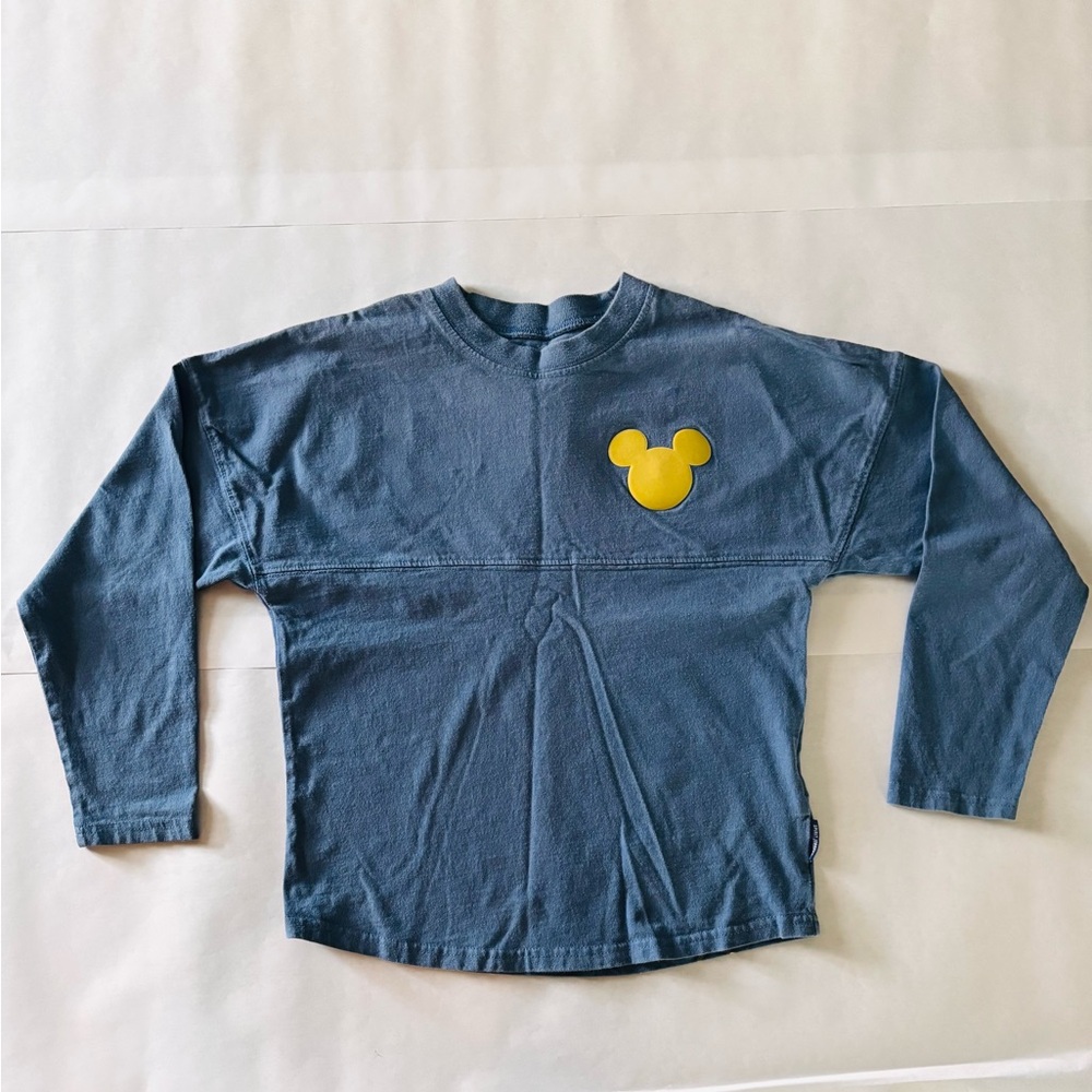 Disney Blue Long Sleeve Tee with Yellow Mickey Graphic